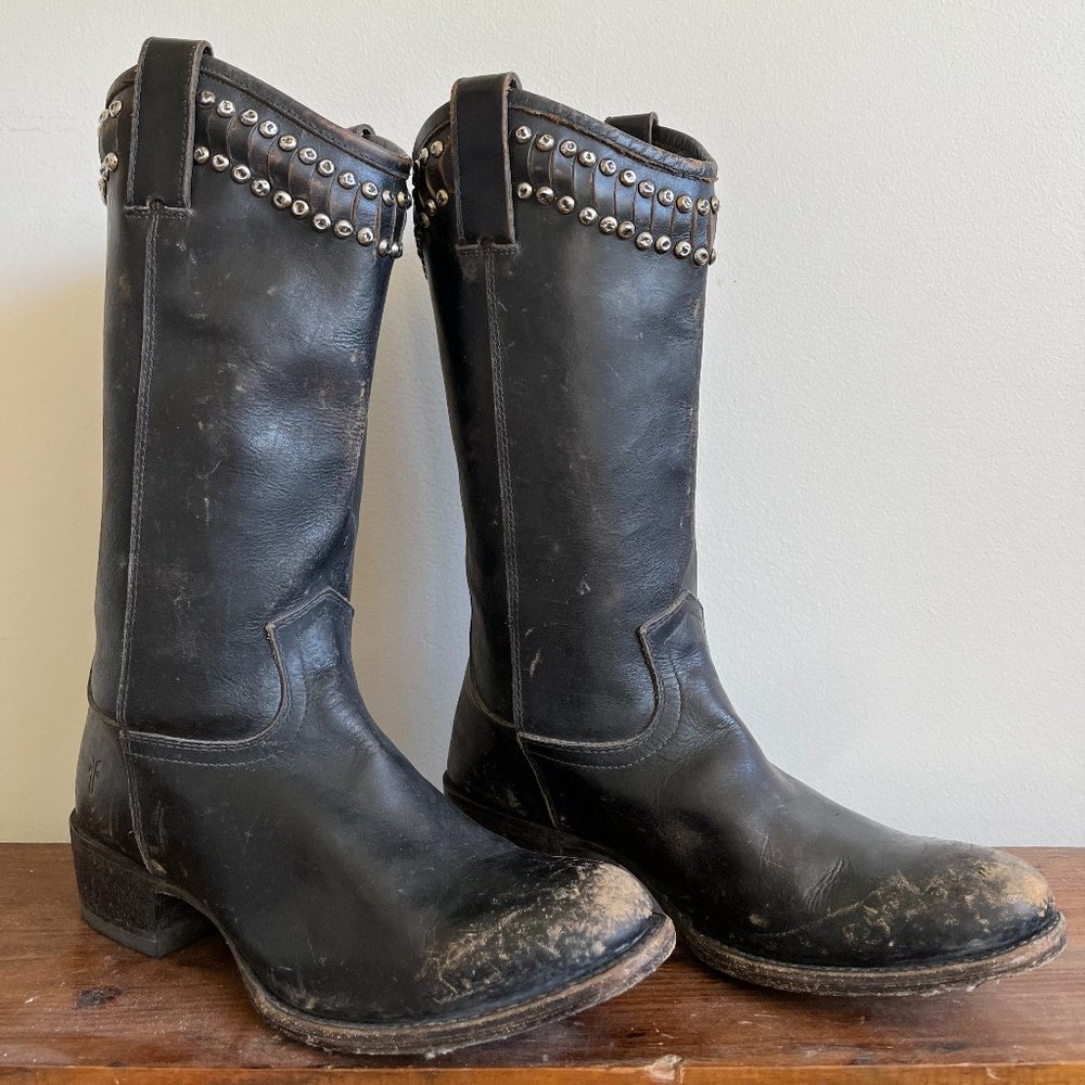 Frye black leather boots